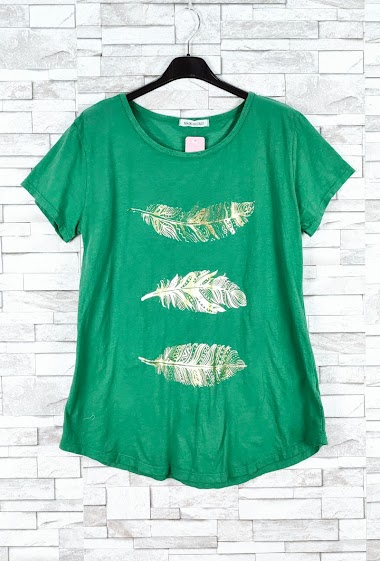 Großhändler New Sunshine - T shirt with feather print
