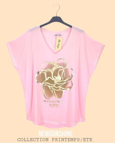 Grossiste New Sunshine - T-shirt col v à manches chauve-souris