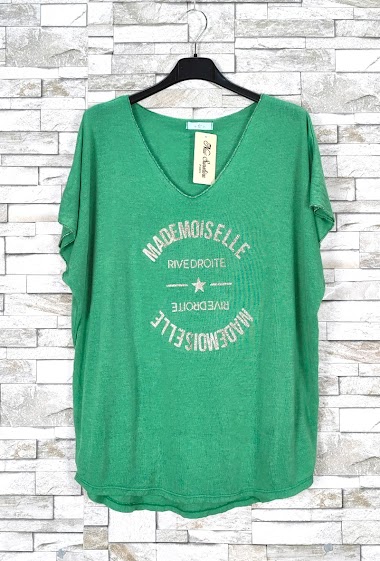 Großhändler New Sunshine - "MADEMOISELLE" v-neck t-shirt