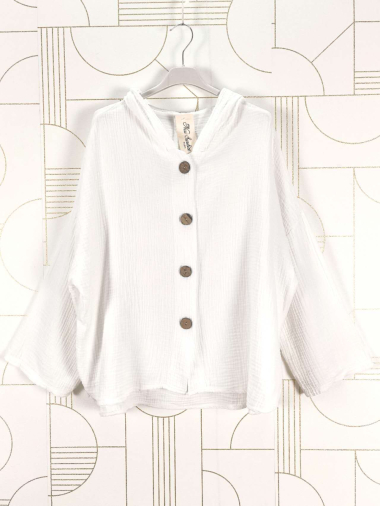 Grossiste New Sunshine - veste légère en gaze de cotton avec capuche