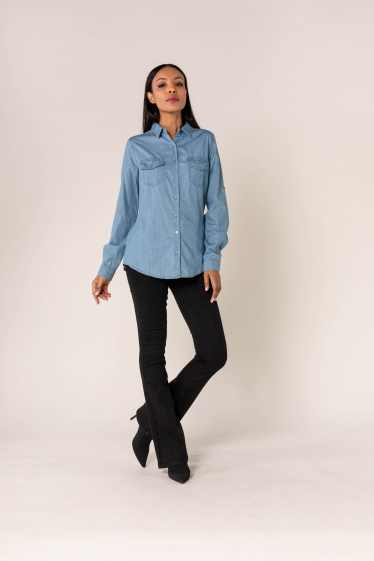 Grossiste Nina Carter - Chemise en coton style jean denim