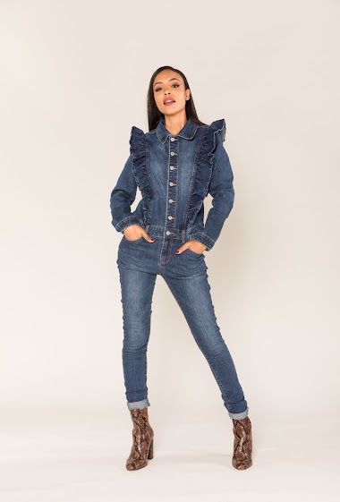 Wholesalers Nina Carter - Ruffled long-sleeved jumpsuit