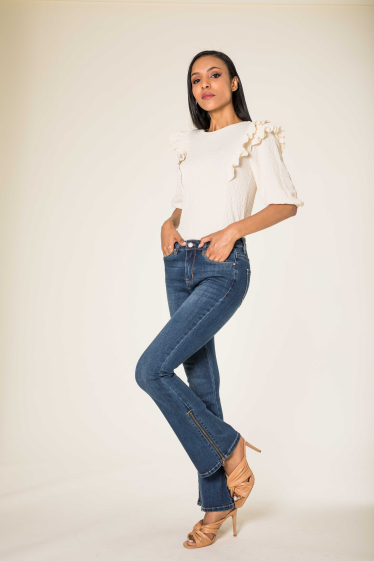 Wholesaler Nina Carter - Zip bootcut jeans