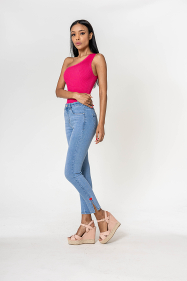 Großhändler Nina Carter - Jeans mit Herzstickerei