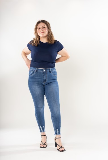Großhändler Nina Carter - Skinny jeans with ripped ankles