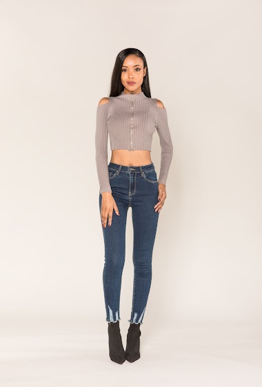 Wholesaler Nina Carter - Skinny jeans with ripped ankles