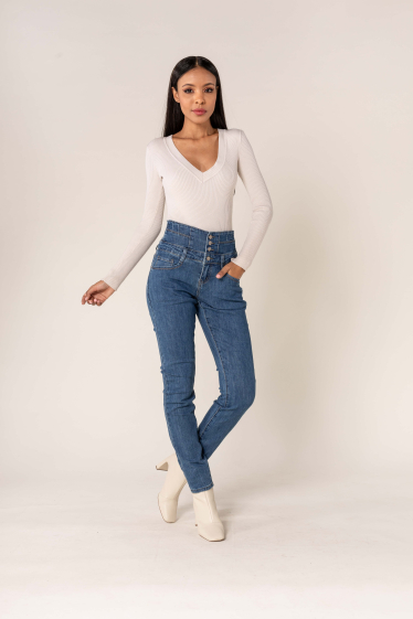 Großhändler Nina Carter - Schmale Jeans mit hoher Taille