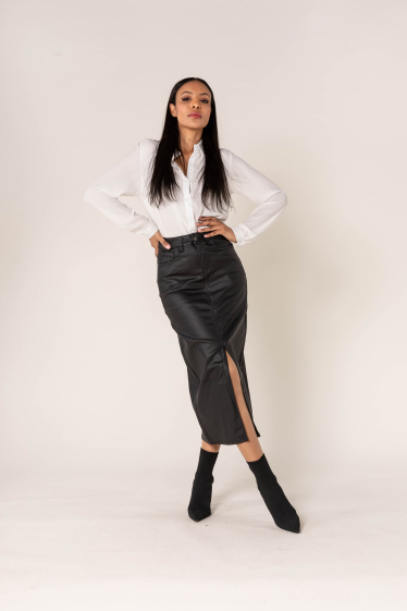 Wholesaler Nina Carter - Long skirt with oiled slit