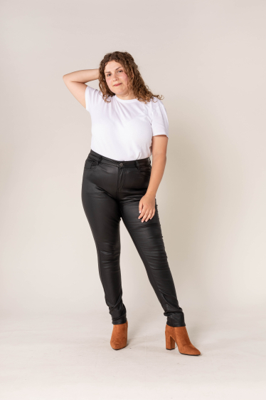 Wholesaler Nina Carter - Large size oiled coated curve pants