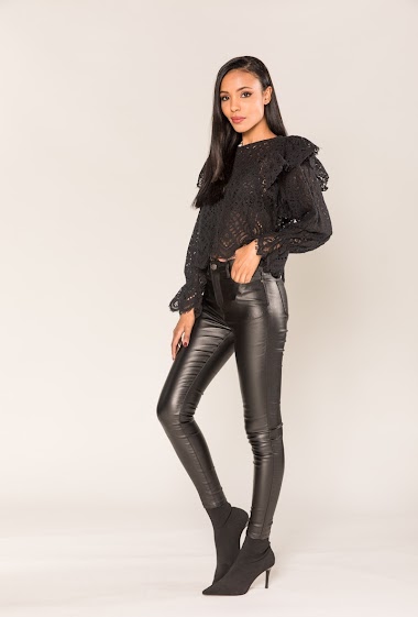 Wholesalers Nina Carter - Faux leather coated trousers