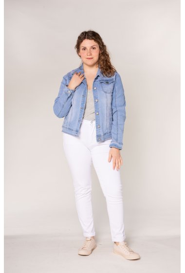 Grossiste Nina Carter - Veste en jean Grande taille