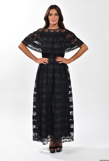 Wholesaler NJ Couture - Long dress lace