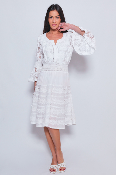 Wholesaler NJ Couture - Embroidery Dress  with lace
