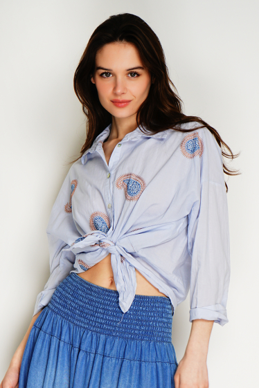 Wholesaler Noéline - Embroidered cotton blouse