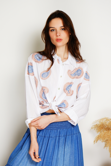 Wholesaler Noéline - Embroidered cotton blouse