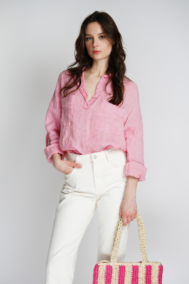 Wholesaler Noéline - Washed linen blouse