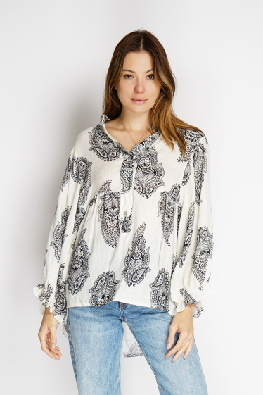 Wholesaler Noéline - Printed linen blouse