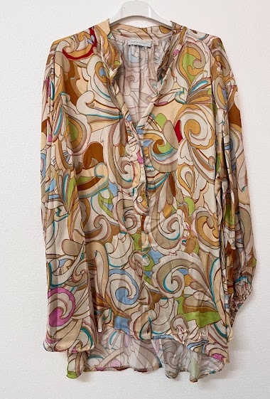Wholesaler Noéline - Silk-Blend Printed Shirt, One Size (S-XXL)