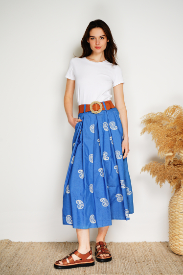 Wholesaler Noéline - Embroidered cotton skirt