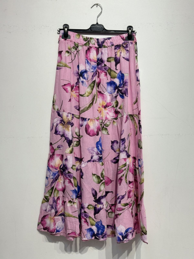 Wholesaler Noéline - Floral linen skirt