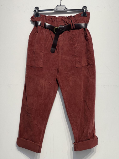 Wholesaler Noéline - Thick velvet pants + belt