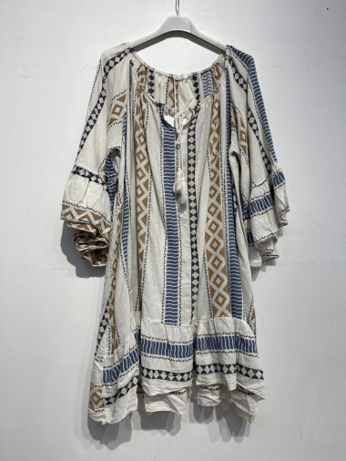 Großhändler Noéline - Kleid aus bestickter Baumwolle