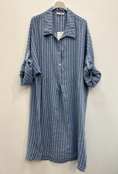 Grossiste Noéline - Robe chemise en lin