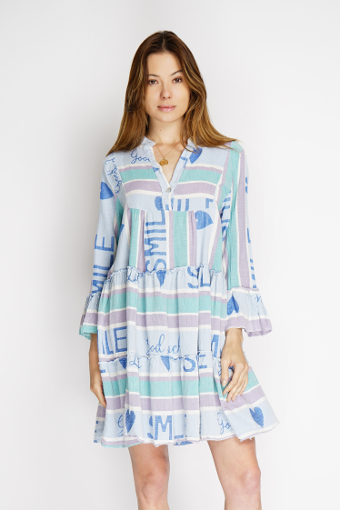 Wholesaler Noéline - Short embroidered cotton dress