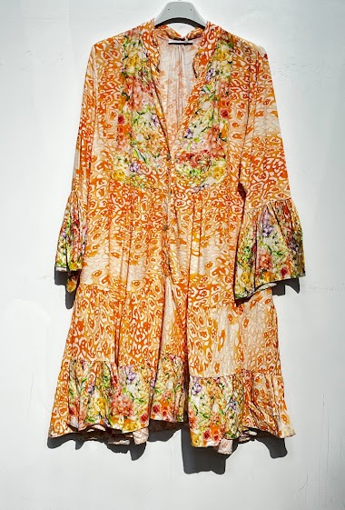 Mayorista Noéline - Printed Short Dress, One size (S-XXL)