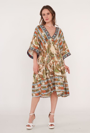 Wholesaler Noéline - Printed Short Dress, One size (S-XXL)