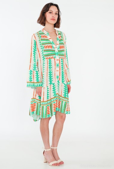 Wholesaler Noéline - Short Printed Dress, One Size (S-XXL)