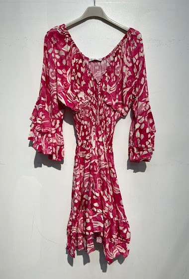 Wholesaler Noéline - Printed Short Dress, One Size (XS-L)