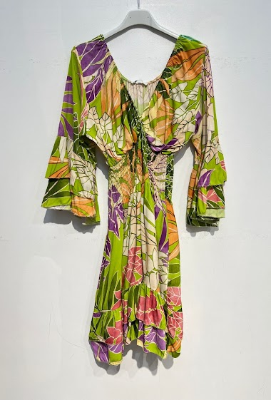 Wholesaler Noéline - Printed Short Dress, One Size (XS-L)