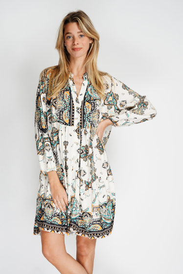 Short printed dress Noéline | Paris Fashion Shops