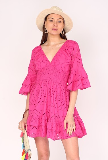 Wholesaler Noéline - Embroidered Dress, One Size (XS-L)