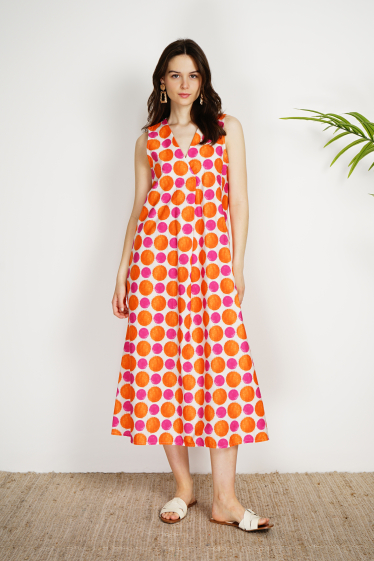 Wholesaler Noéline - Printed cotton poplin dress