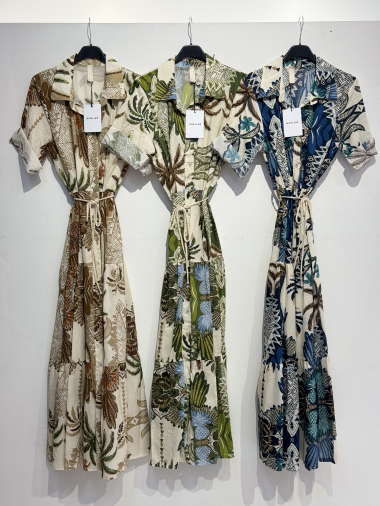 Großhändler Noéline - Kleid aus bedrucktem Baumwoll-Voile