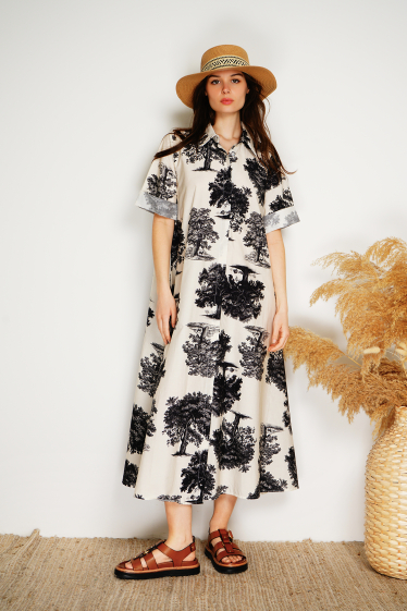 Wholesaler Noéline - Long printed cotton dress