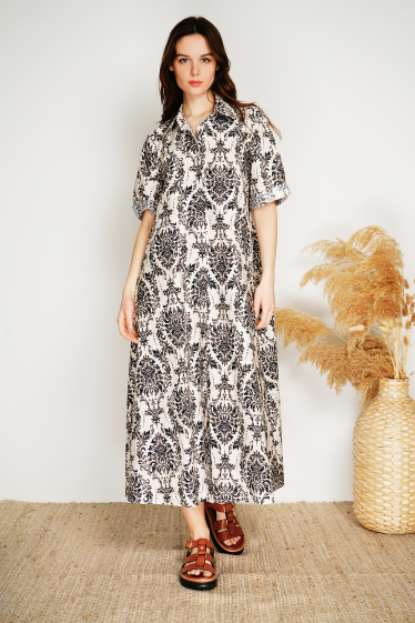Wholesaler Noéline - Long printed cotton dress