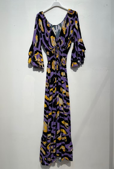 Wholesaler Noéline - Printed Maxi Dress, One Size (XS-L)