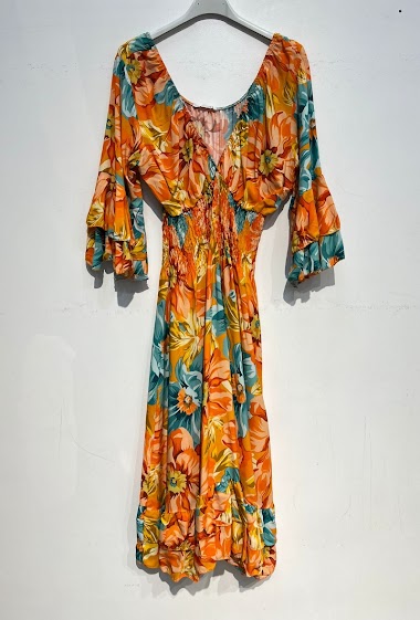 Wholesaler Noéline - Printed Midi Dress, One Size (XS-L)