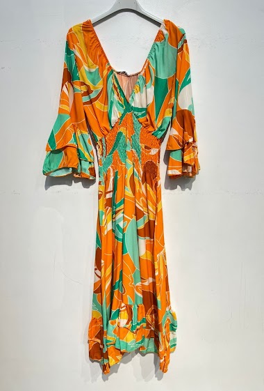 Großhändler Noéline - Printed Midi Dress, One Size (XS-L)