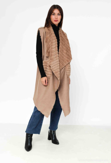 Wholesaler Noéline - Reversible suede and faux fur jacket