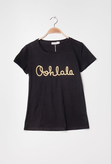 Wholesaler Noémie & Co - Embroidered t-shirt Oohlala