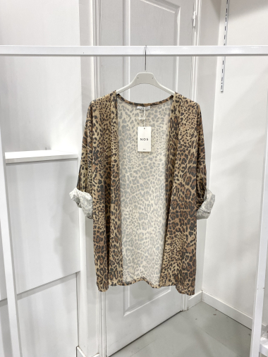 Wholesaler NOS - Leopard print lurex cardigan