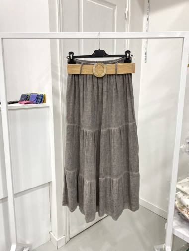 Wholesaler NOS - Plain faded skirt with belt