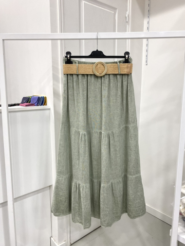 Wholesaler NOS - Plain faded skirt with belt