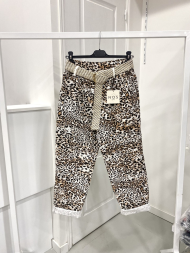 Grossiste NOS - Pantalon léopard avec ceinture