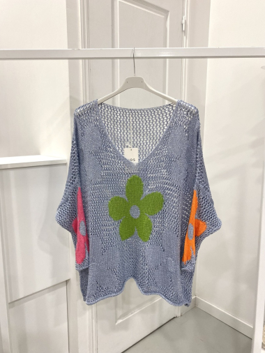 Wholesaler NOS - Lurex sweater with flower