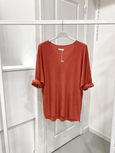 Wholesaler NOS - Lightweight plain color lurex sweater
